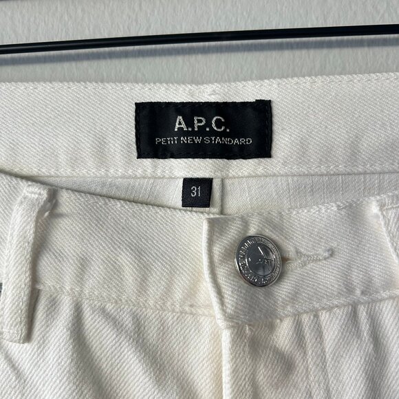 APC Jeans Petit New Standard White Denim Size 31 Women’s Straight Leg - Picture 3 of 8